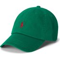 bone-curvo-verde-ajustavel-com-logo-vermelho-cotton-chino-classic-sport-da-polo-ralph-lauren