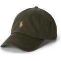bone-curvo-verde-escuro-ajustavel-com-logo-castanho-cotton-chino-classic-sport-da-polo-ralph-lauren