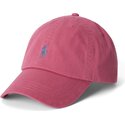 bone-curvo-rosa-ajustavel-com-logo-cinza-cotton-chino-classic-sport-da-polo-ralph-lauren