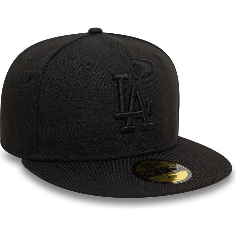 bone-plano-preto-justo-com-logo-preto-59fifty-league-essential-da-los-angeles-dodgers-mlb-da-new-era