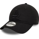 bone-curvo-preto-ajustavel-com-logo-preto-9twenty-league-essential-da-los-angeles-dodgers-mlb-da-new-era