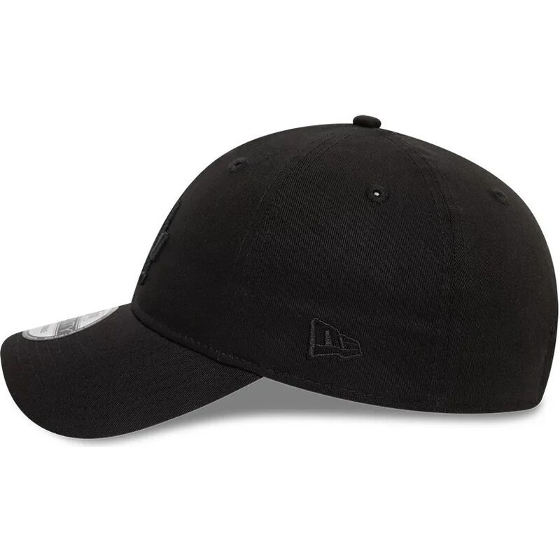 bone-curvo-preto-ajustavel-com-logo-preto-9twenty-league-essential-da-los-angeles-dodgers-mlb-da-new-era