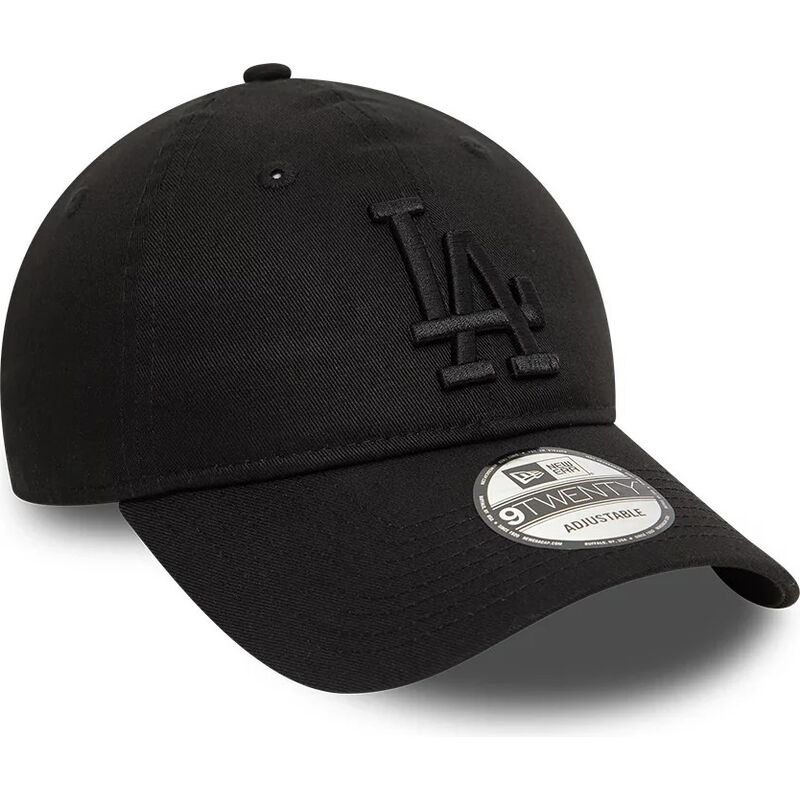 bone-curvo-preto-ajustavel-com-logo-preto-9twenty-league-essential-da-los-angeles-dodgers-mlb-da-new-era