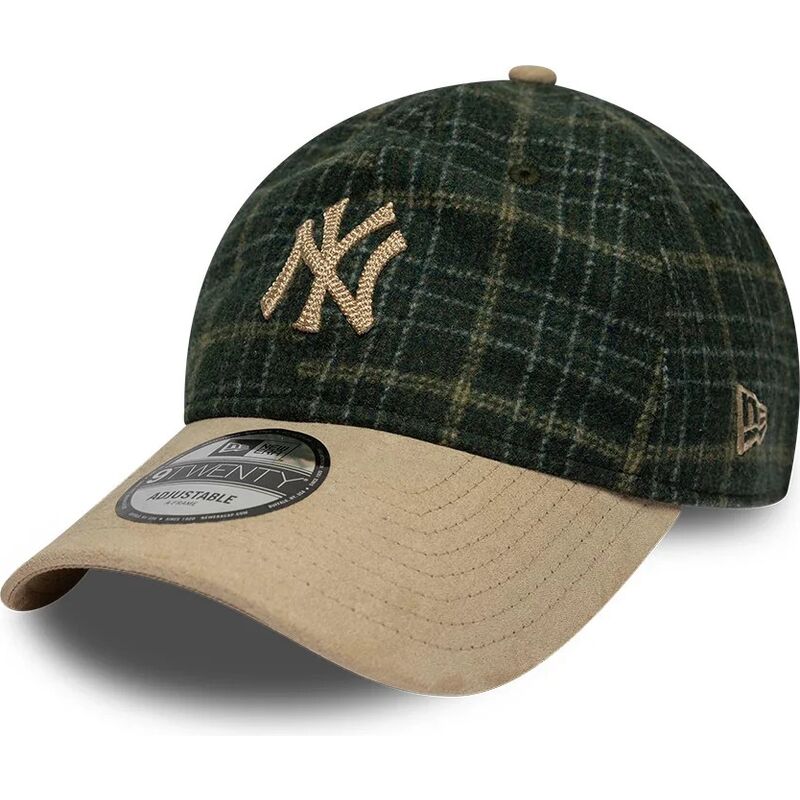bone-curvo-verde-e-bege-ajustavel-9twenty-mix-check-da-new-york-yankees-mlb-da-new-era