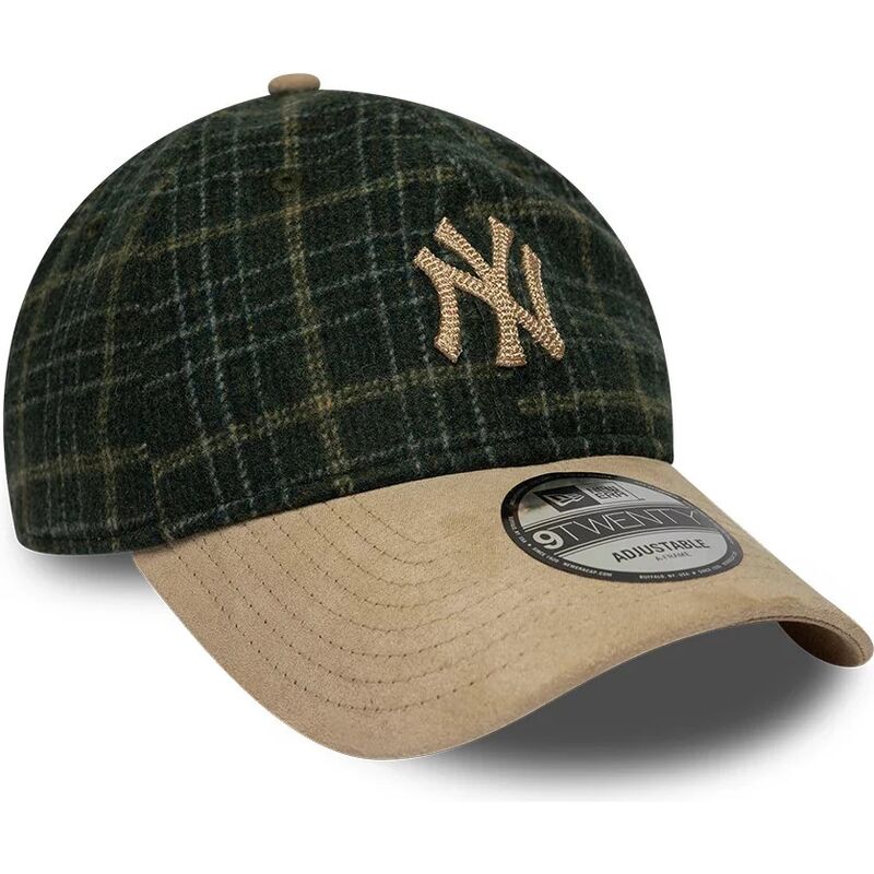 bone-curvo-verde-e-bege-ajustavel-9twenty-mix-check-da-new-york-yankees-mlb-da-new-era