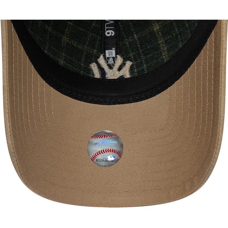 bone-curvo-verde-e-bege-ajustavel-9twenty-mix-check-da-new-york-yankees-mlb-da-new-era