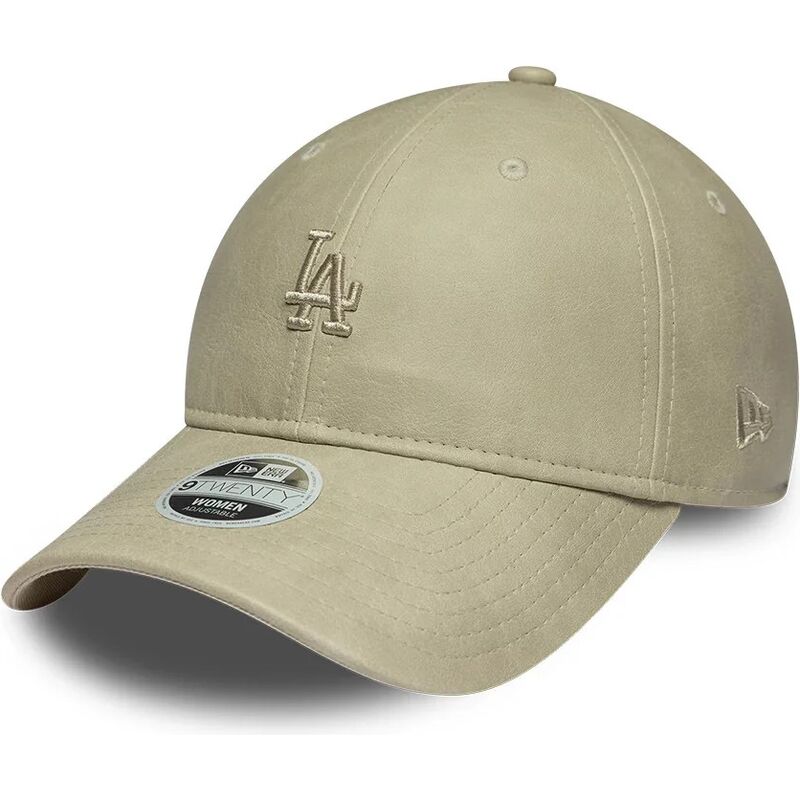 bone-curvo-bege-ajustavel-para-mulheres-com-logo-bege-9twenty-washed-pu-da-los-angeles-dodgers-mlb-da-new-era