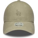 bone-curvo-bege-ajustavel-para-mulheres-com-logo-bege-9twenty-washed-pu-da-los-angeles-dodgers-mlb-da-new-era
