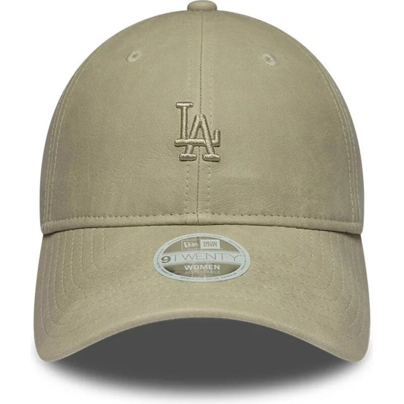 bone-curvo-bege-ajustavel-para-mulheres-com-logo-bege-9twenty-washed-pu-da-los-angeles-dodgers-mlb-da-new-era