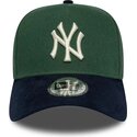 bone-curvo-verde-e-azul-marinho-snapback-e-frame-suede-visor-da-new-york-yankees-mlb-da-new-era