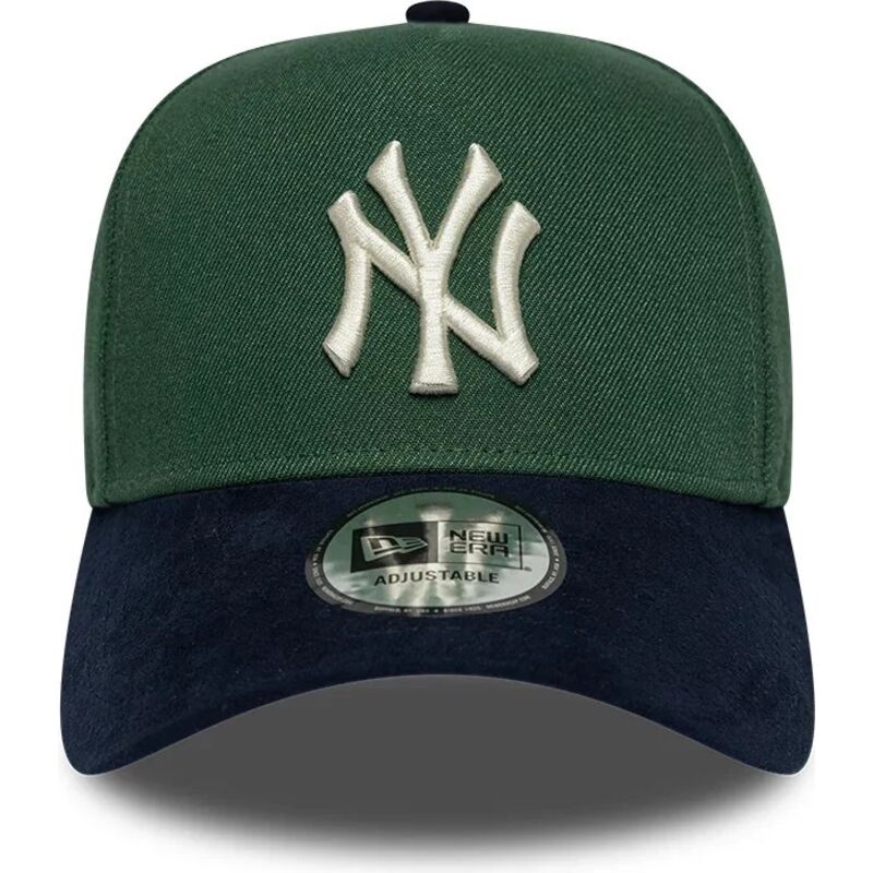 bone-curvo-verde-e-azul-marinho-snapback-e-frame-suede-visor-da-new-york-yankees-mlb-da-new-era