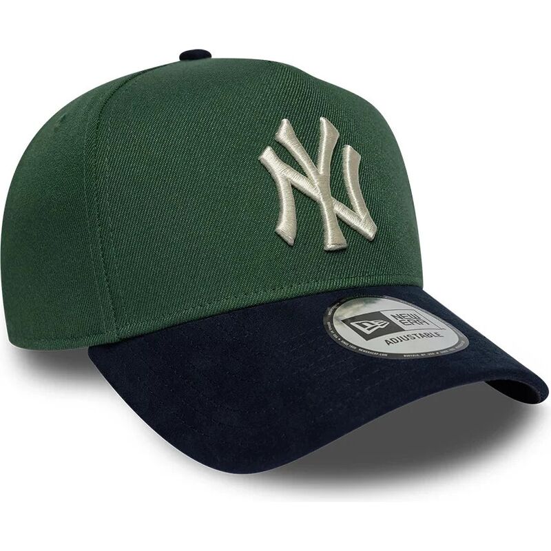 bone-curvo-verde-e-azul-marinho-snapback-e-frame-suede-visor-da-new-york-yankees-mlb-da-new-era