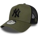 bone-trucker-verde-e-preto-com-logo-preto-a-frame-league-essential-da-new-york-yankees-mlb-da-new-era