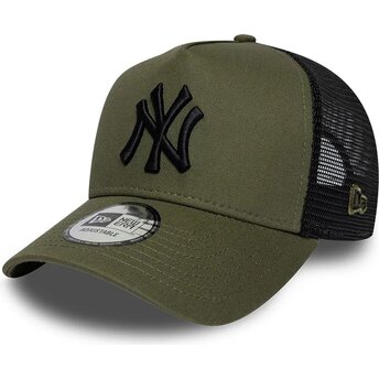 Boné trucker verde e preto com logo preto A Frame League Essential da New York Yankees MLB da New Era