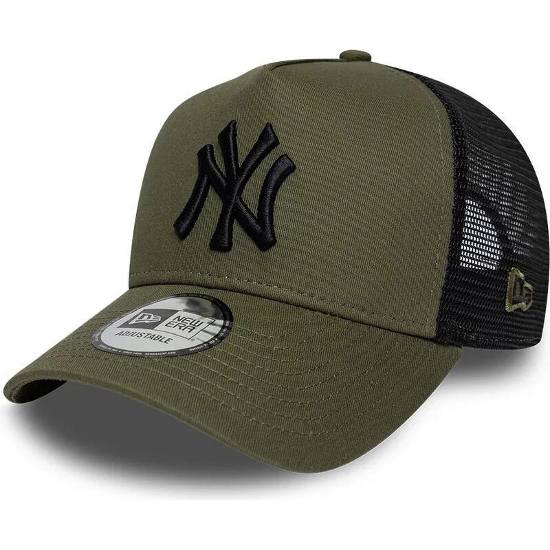 bone-trucker-verde-e-preto-com-logo-preto-a-frame-league-essential-da-new-york-yankees-mlb-da-new-era