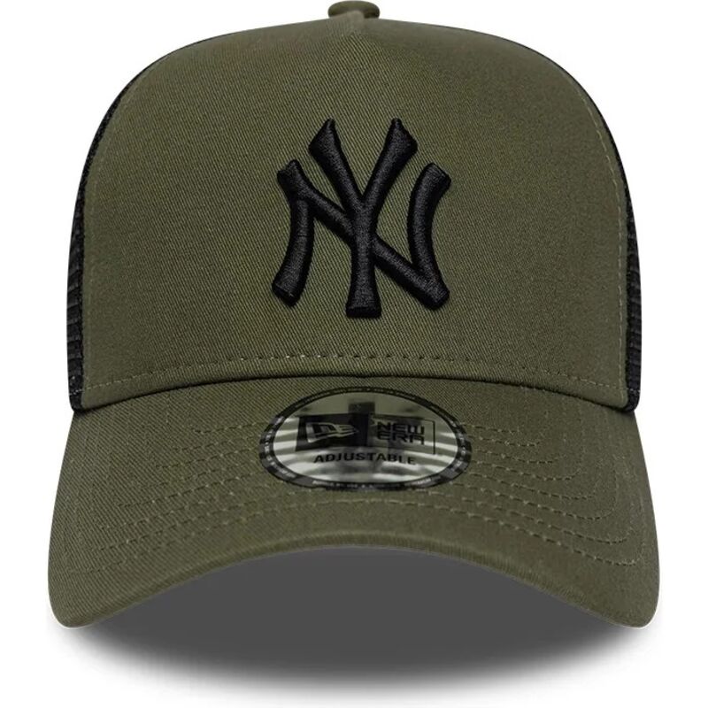 bone-trucker-verde-e-preto-com-logo-preto-a-frame-league-essential-da-new-york-yankees-mlb-da-new-era
