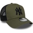 bone-trucker-verde-e-preto-com-logo-preto-a-frame-league-essential-da-new-york-yankees-mlb-da-new-era