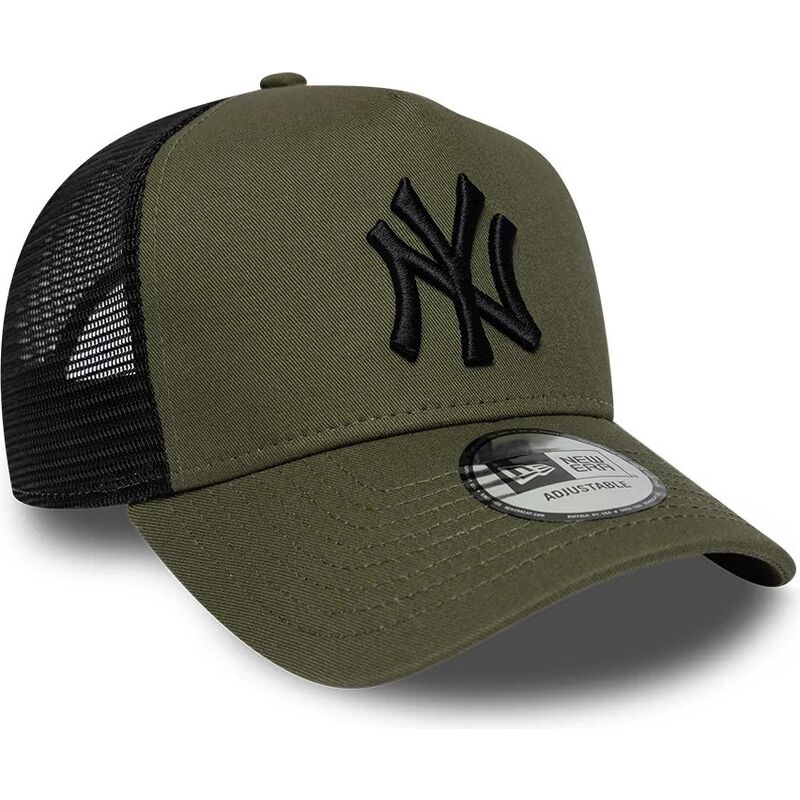 bone-trucker-verde-e-preto-com-logo-preto-a-frame-league-essential-da-new-york-yankees-mlb-da-new-era