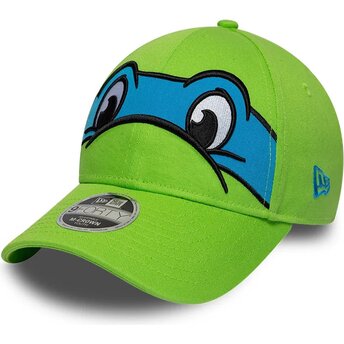 Boné curvo verde snapback para criança 9FORTY M-Crown Face da Leãonardo As Tartarugas Ninja da New Era