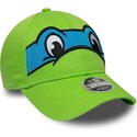 bone-curvo-verde-snapback-para-crianca-9forty-m-crown-face-da-leaonardo-as-tartarugas-ninja-da-new-era