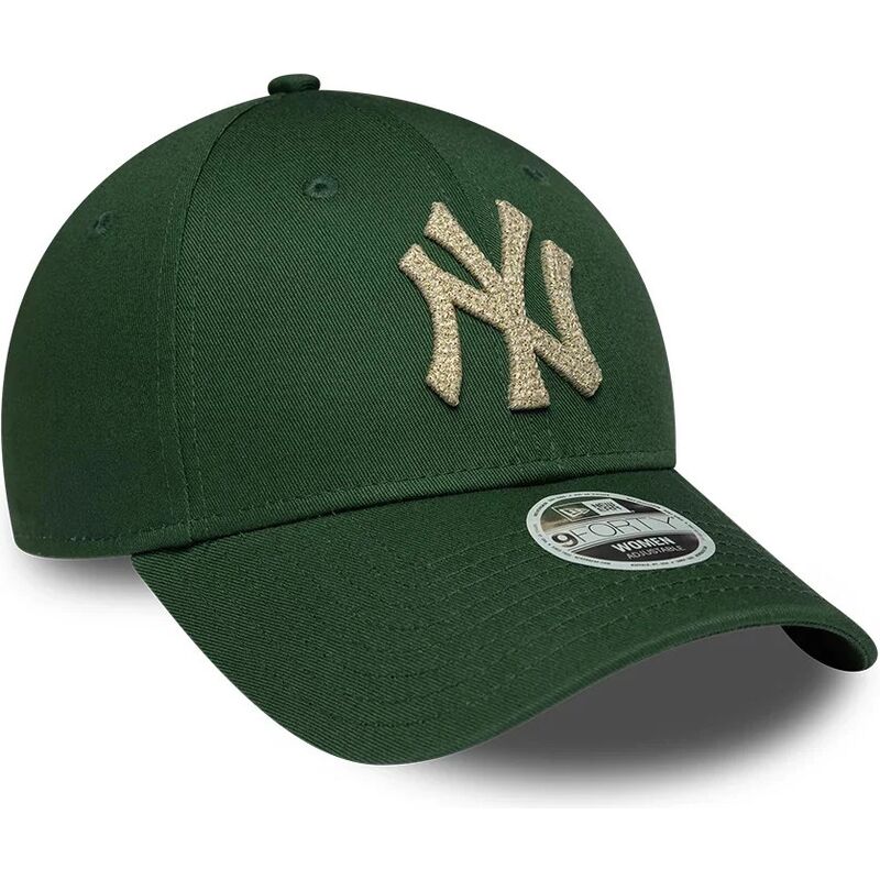 bone-curvo-verde-ajustavel-para-mulheres-9forty-metallic-da-new-york-yankees-mlb-da-new-era