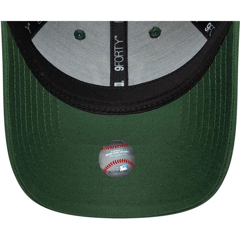 bone-curvo-verde-ajustavel-para-mulheres-9forty-metallic-da-new-york-yankees-mlb-da-new-era