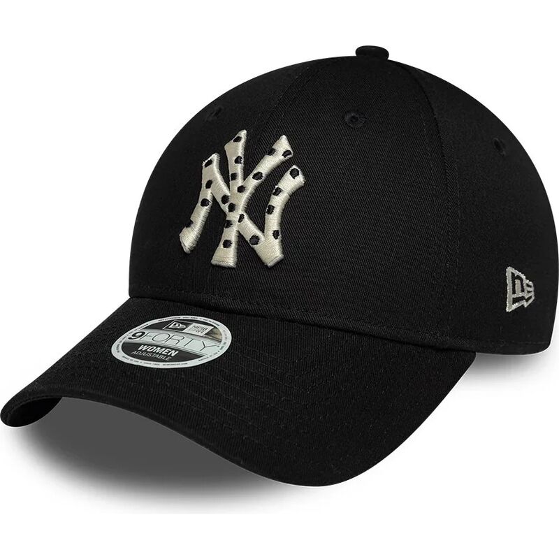 bone-curvo-preto-ajustavel-para-mulheres-com-logo-bege-9forty-infill-da-new-york-yankees-mlb-da-new-era