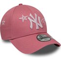 bone-curvo-rosa-ajustavel-para-crianca-9forty-space-da-new-york-yankees-mlb-da-new-era