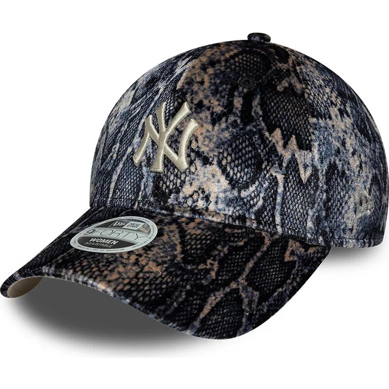 bone-curvo-multicolor-ajustavel-para-mulheres-9forty-snake-print-da-new-york-yankees-mlb-da-new-era