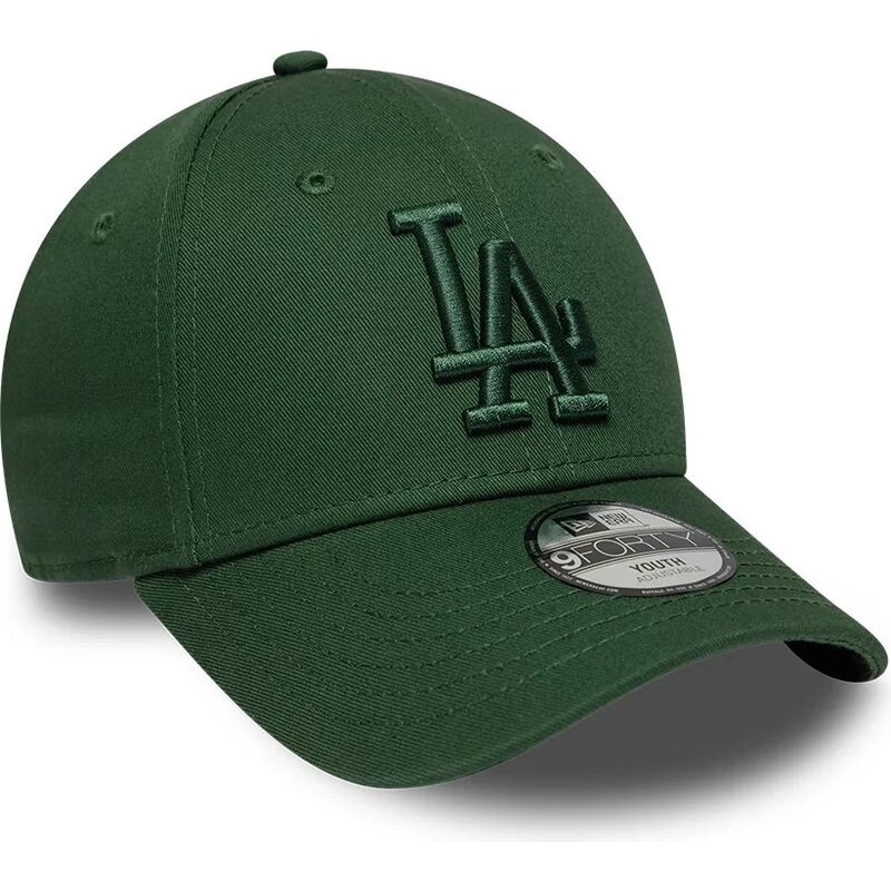 bone-curvo-verde-escuro-ajustavel-para-crianca-com-logo-verde-9forty-league-essential-da-los-angeles-dodgers-mlb-da-new-era