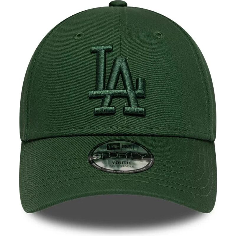 bone-curvo-verde-escuro-ajustavel-para-crianca-com-logo-verde-9forty-league-essential-da-los-angeles-dodgers-mlb-da-new-era