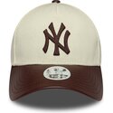 bone-curvo-bege-e-castanho-ajustavel-para-mulheres-9forty-m-crown-fabric-mix-da-new-york-yankees-mlb-da-new-era