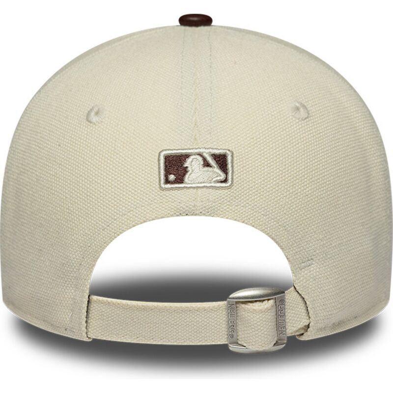 bone-curvo-bege-e-castanho-ajustavel-para-mulheres-9forty-m-crown-fabric-mix-da-new-york-yankees-mlb-da-new-era