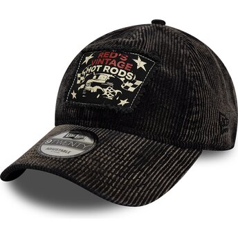 Boné curvo preto ajustável 9TWENTY Patch Acid Cord Hot Rods da New Era