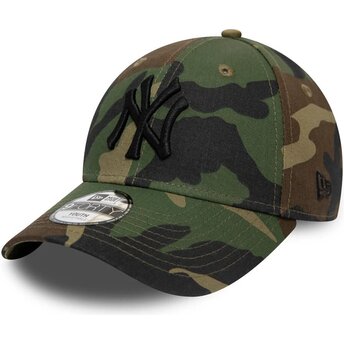 Boné curvo camuflagem ajustável para criança 9FORTY League Essential da New York Yankees MLB da New Era