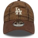 bone-curvo-castanho-ajustavel-9twenty-mix-check-da-los-angeles-dodgers-mlb-da-new-era