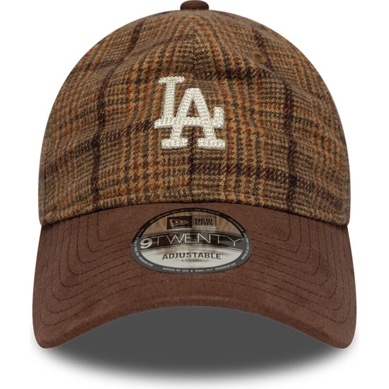 bone-curvo-castanho-ajustavel-9twenty-mix-check-da-los-angeles-dodgers-mlb-da-new-era