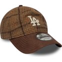 bone-curvo-castanho-ajustavel-9twenty-mix-check-da-los-angeles-dodgers-mlb-da-new-era