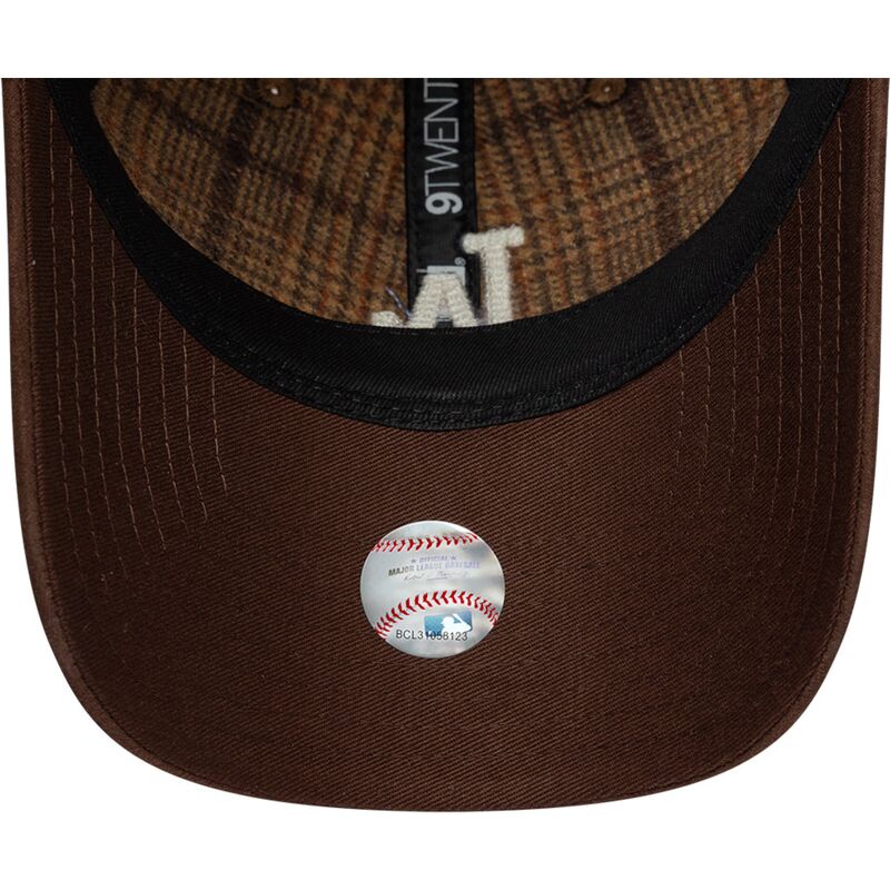 bone-curvo-castanho-ajustavel-9twenty-mix-check-da-los-angeles-dodgers-mlb-da-new-era