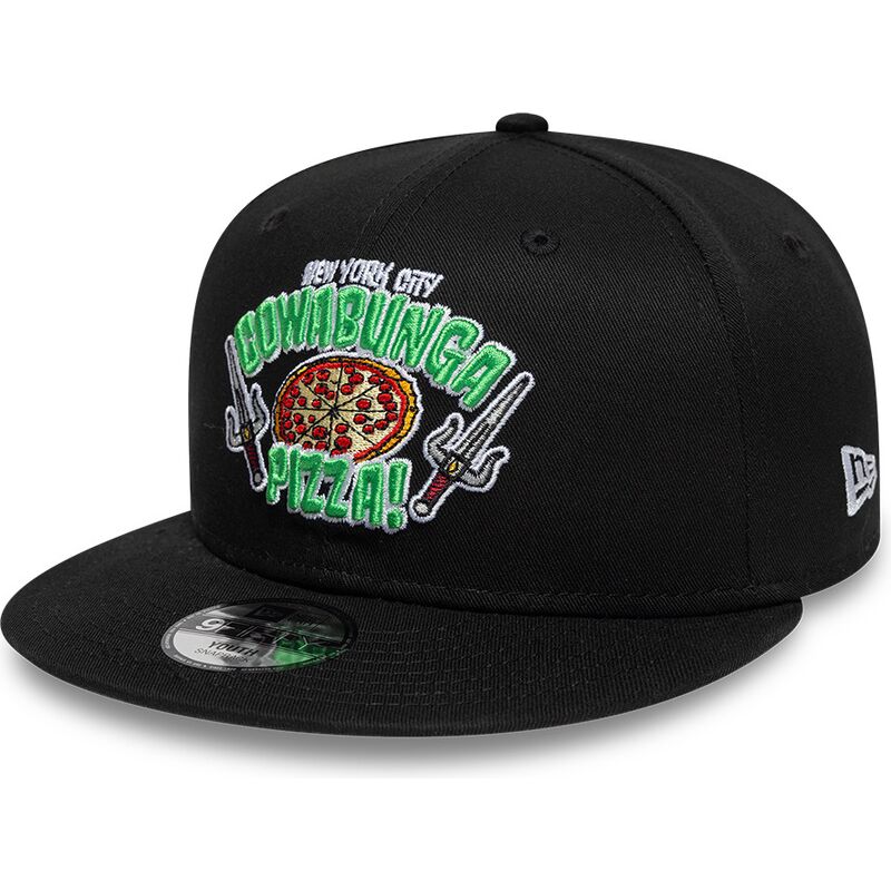 bone-plano-preto-snapback-para-crianca-9fifty-cowabunga-pizza-da-as-tartarugas-ninja-da-new-era