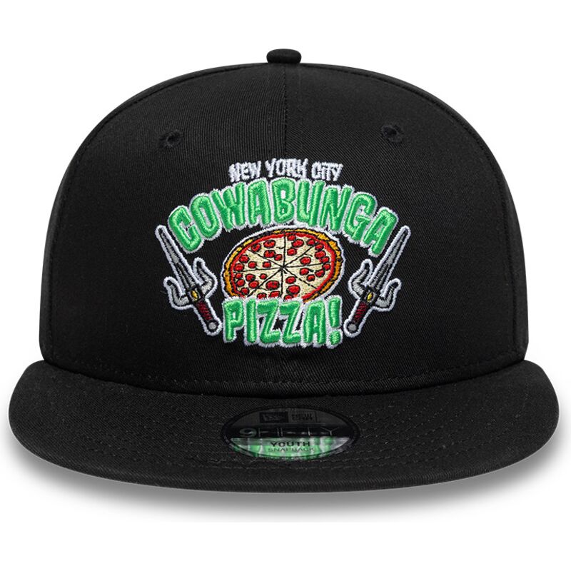 bone-plano-preto-snapback-para-crianca-9fifty-cowabunga-pizza-da-as-tartarugas-ninja-da-new-era