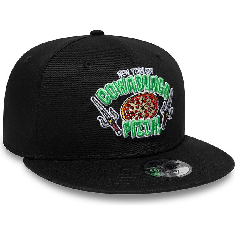 bone-plano-preto-snapback-para-crianca-9fifty-cowabunga-pizza-da-as-tartarugas-ninja-da-new-era