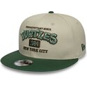 bone-plano-verde-e-bege-snapback-para-crianca-9fifty-da-as-tartarugas-ninja-da-new-era