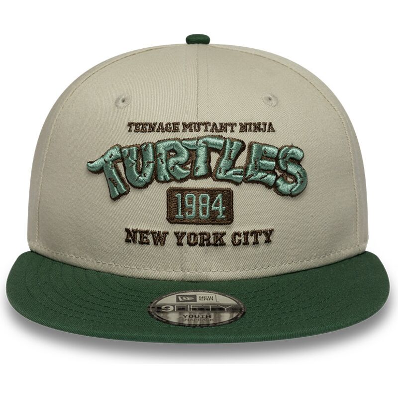 bone-plano-verde-e-bege-snapback-para-crianca-9fifty-da-as-tartarugas-ninja-da-new-era