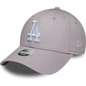 bone-curvo-violeta-claro-ajustavel-para-mulheres-9forty-league-essential-da-los-angeles-dodgers-mlb-da-new-era
