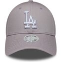 bone-curvo-violeta-claro-ajustavel-para-mulheres-9forty-league-essential-da-los-angeles-dodgers-mlb-da-new-era