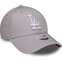 bone-curvo-violeta-claro-ajustavel-para-mulheres-9forty-league-essential-da-los-angeles-dodgers-mlb-da-new-era