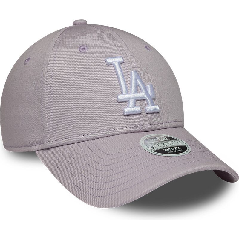 bone-curvo-violeta-claro-ajustavel-para-mulheres-9forty-league-essential-da-los-angeles-dodgers-mlb-da-new-era