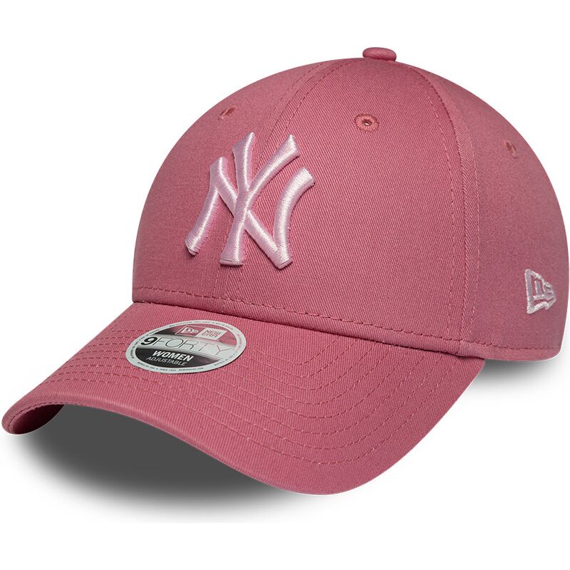 bone-curvo-rosa-ajustavel-para-mulheres-com-logo-rosa-9forty-league-essential-cas-da-new-york-yankees-mlb-da-new-era