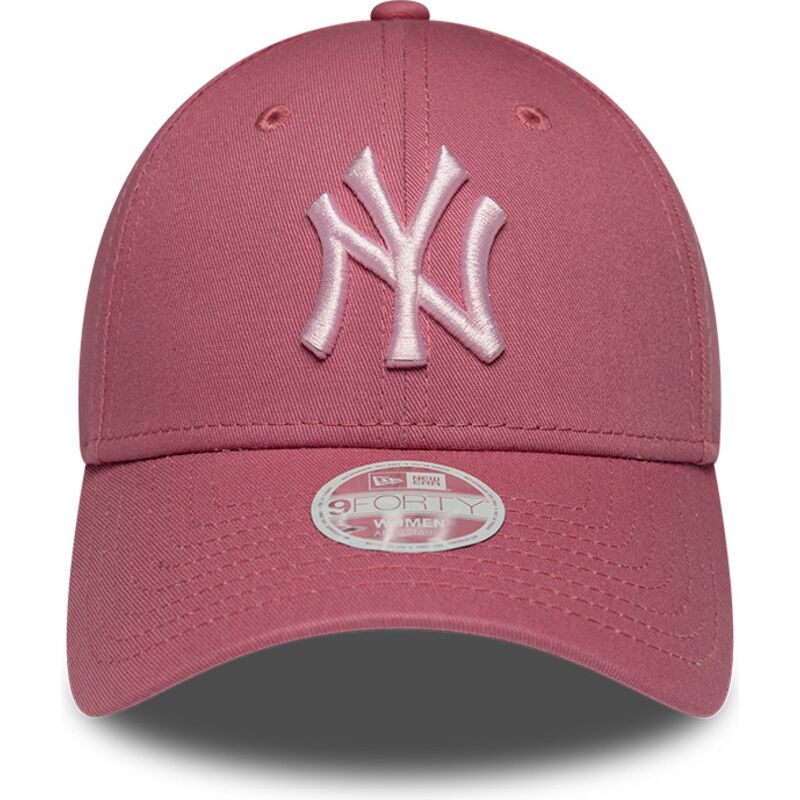 bone-curvo-rosa-ajustavel-para-mulheres-com-logo-rosa-9forty-league-essential-cas-da-new-york-yankees-mlb-da-new-era
